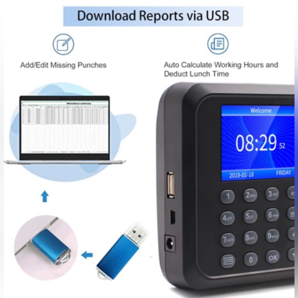 KAZNTCC Fingerprint Time Clock System - Picture 9 of 11